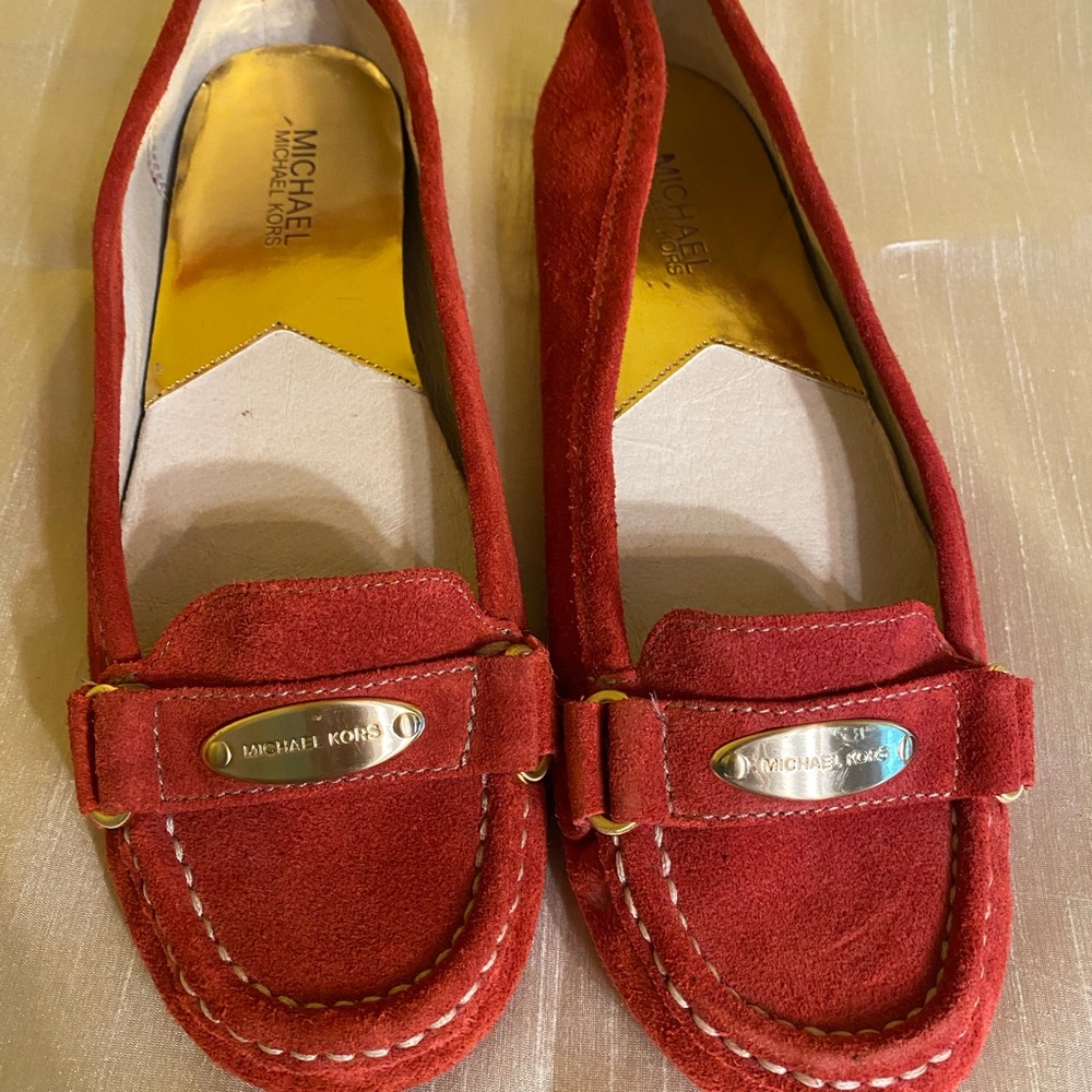 Michael Kors red suede loafer